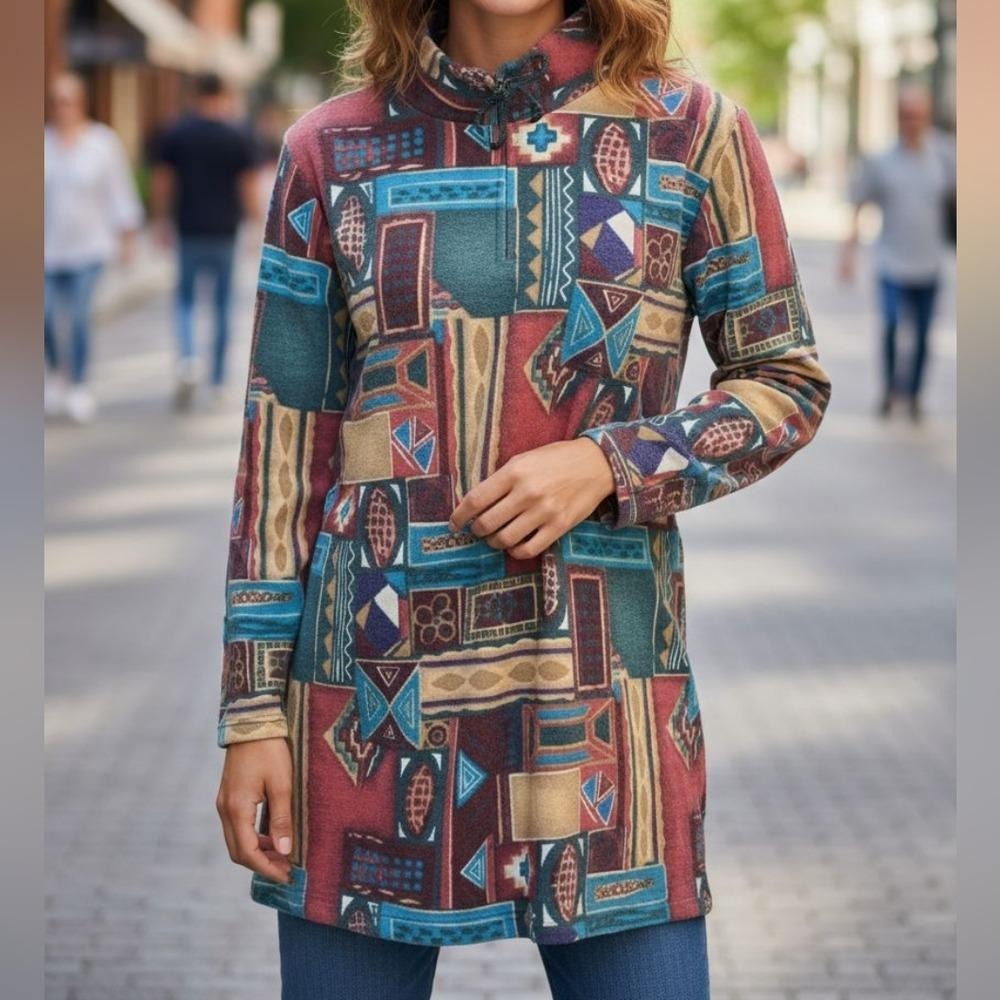 Basic‎ Editions vintage graphic print top or dress size small